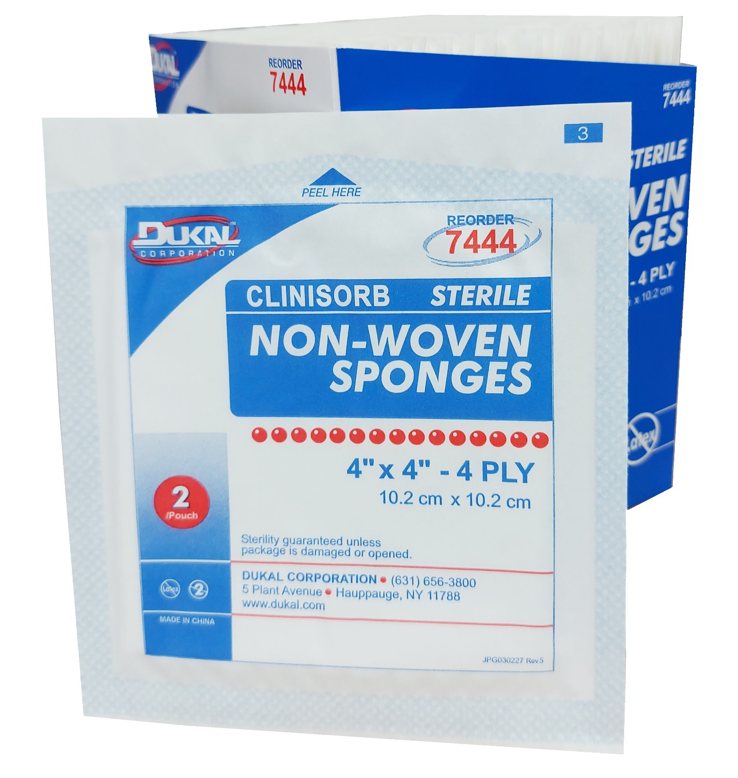 4×4 Non-woven Sponges Sterile, 4 Ply Disposable, 7444, Dukal (1 Case)
