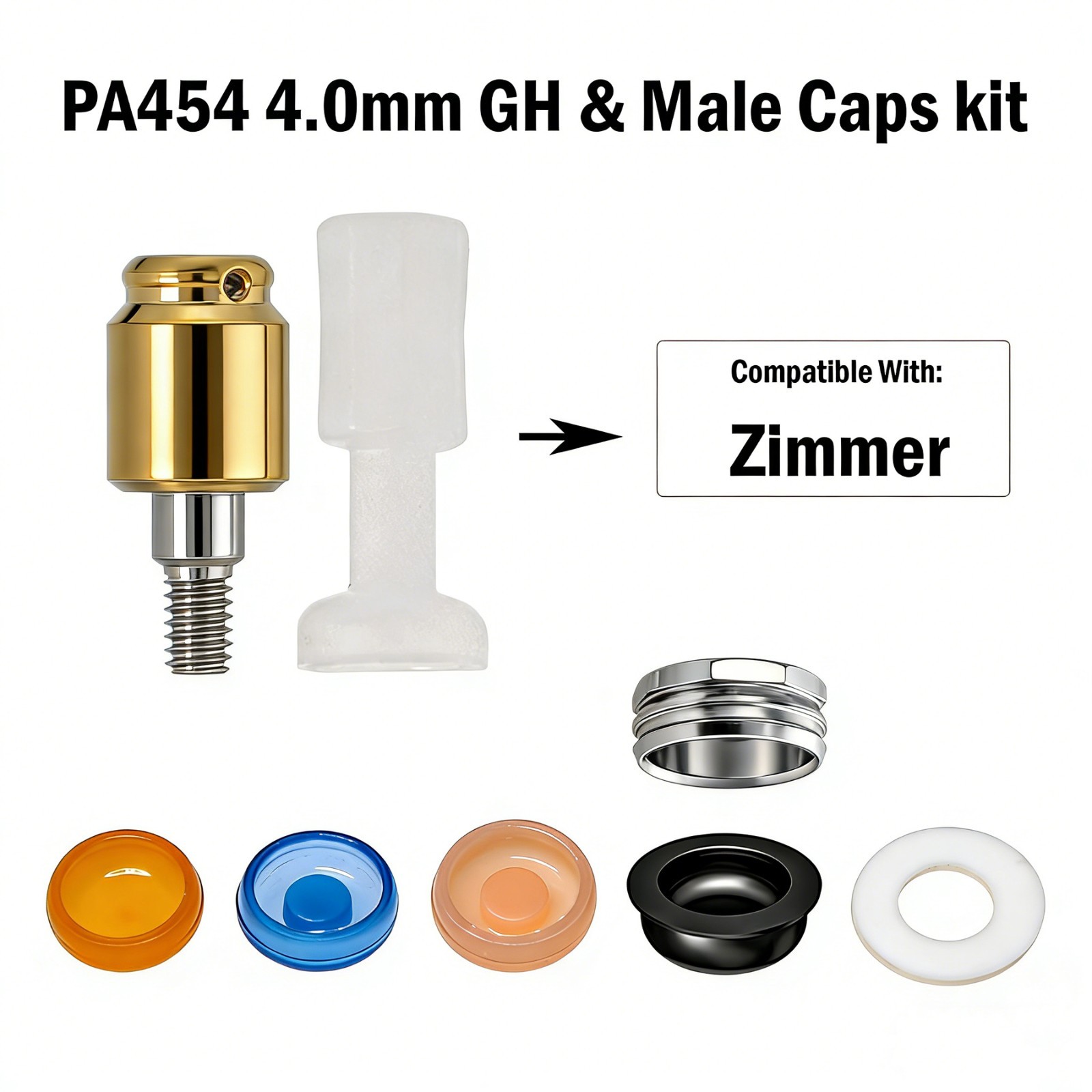 US ZIMMER Tapered Screw Vent Ø4.5mm For Locator Abutment 1-5.0mm GH Internal Hex