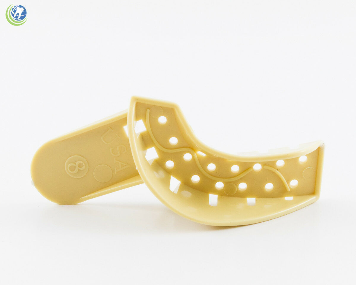 Dental Impression Trays Perforated Plastic Disposable Ped/S/M/L Upper/Lower 12PC