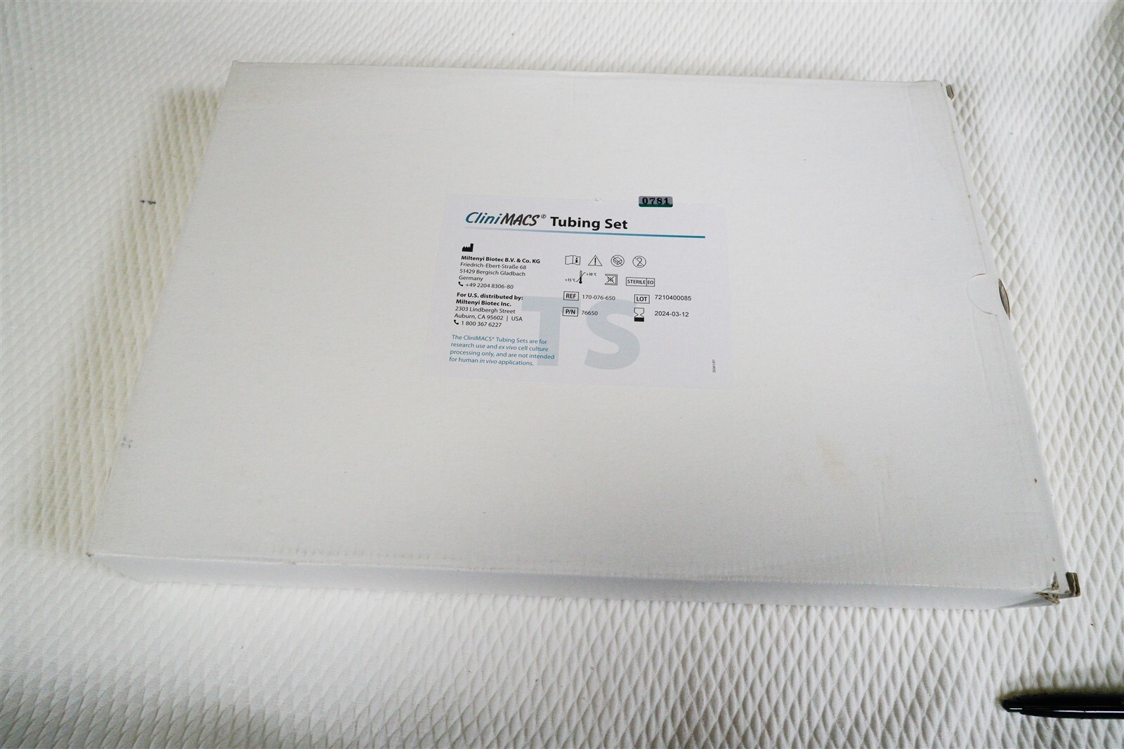 Miltenyi Biotec 170-076-650 CliniMACS Tubing Set (P/N 76650), Exp. 3-12-2024