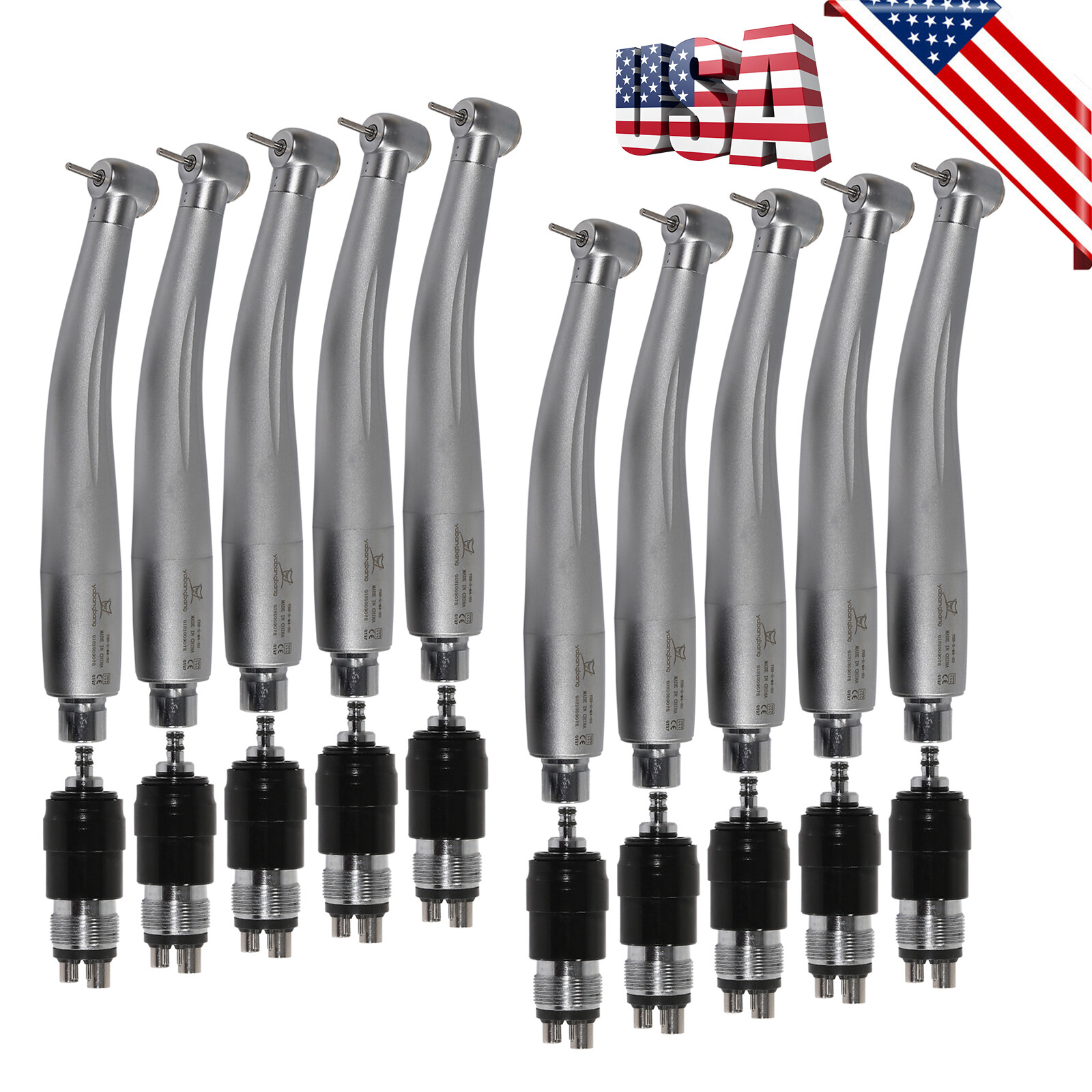 10* Dental High Speed Turbine Handpiece fit NSK 4Hole Coupler Swivel