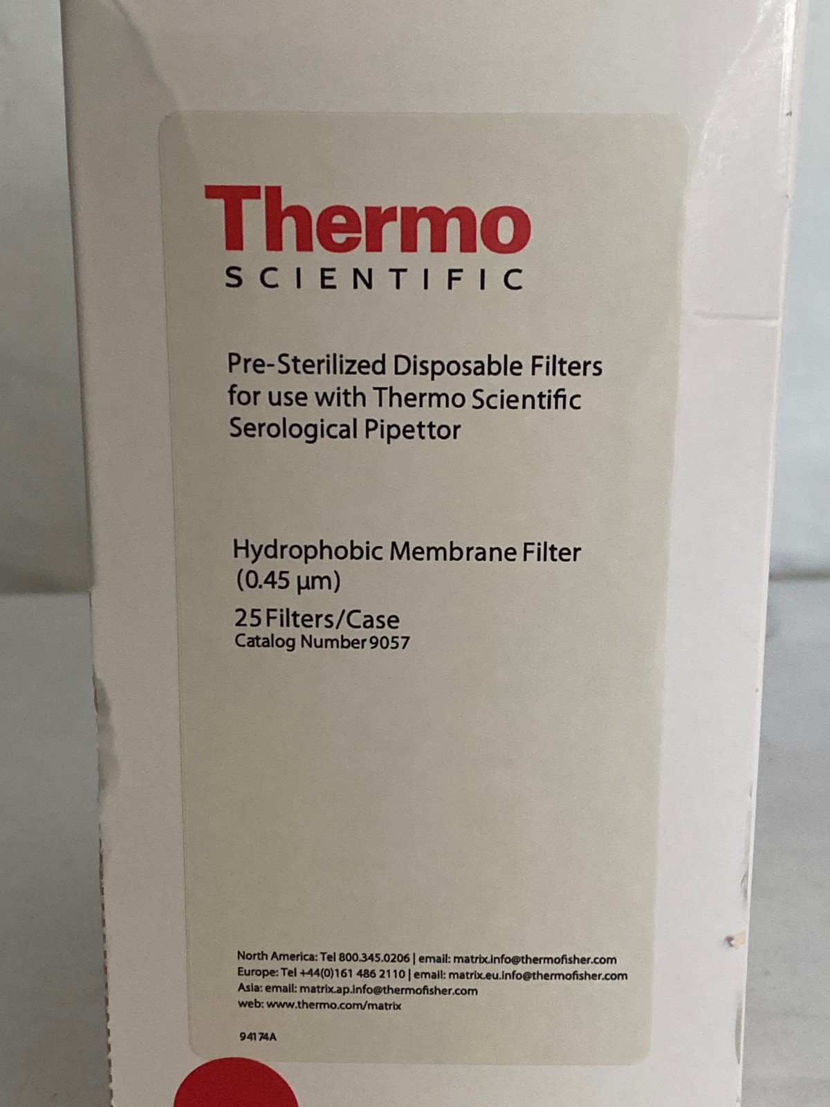 (25) THERMO Disposable 0.45um Hydrophobic Membrane Filters S1 Pipet Filler 9057