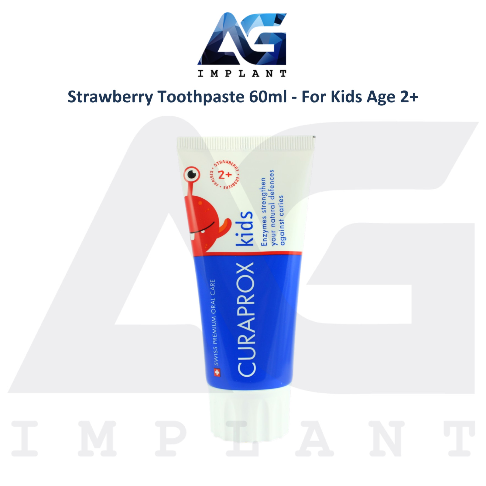 Curaprox Kids Strawberry Toothpaste 60ml Age 2+ Daily Oral Care