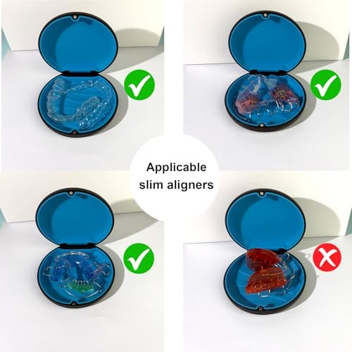 2PCS Retainer Case Compatible with Invisalign,Cute Slim Aligner Case,Customized