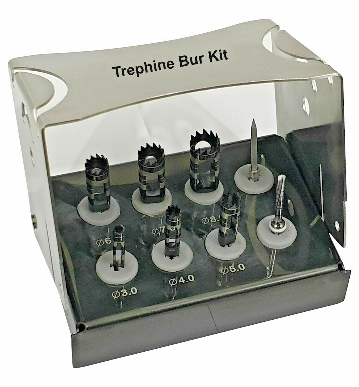 Dental Trephine Burs coated Drill Kit for professional. Set of 8 PCs