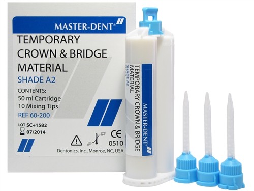 Master-Dent Dentonics Temporary Crown & Bridge Material 50mL Cartridge with Tips