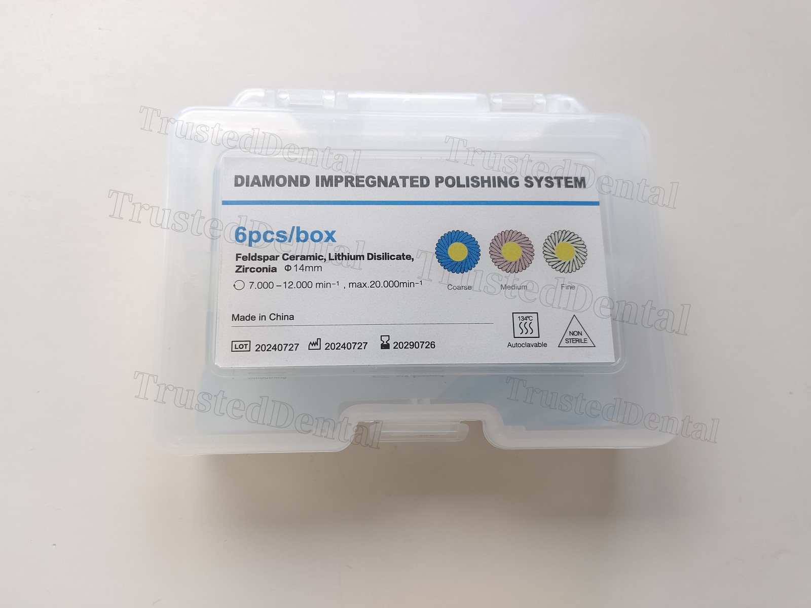 Dental zirconia polishing wheel Rubber Polisher RA Disc14mm l Coarse/Medium/Fine