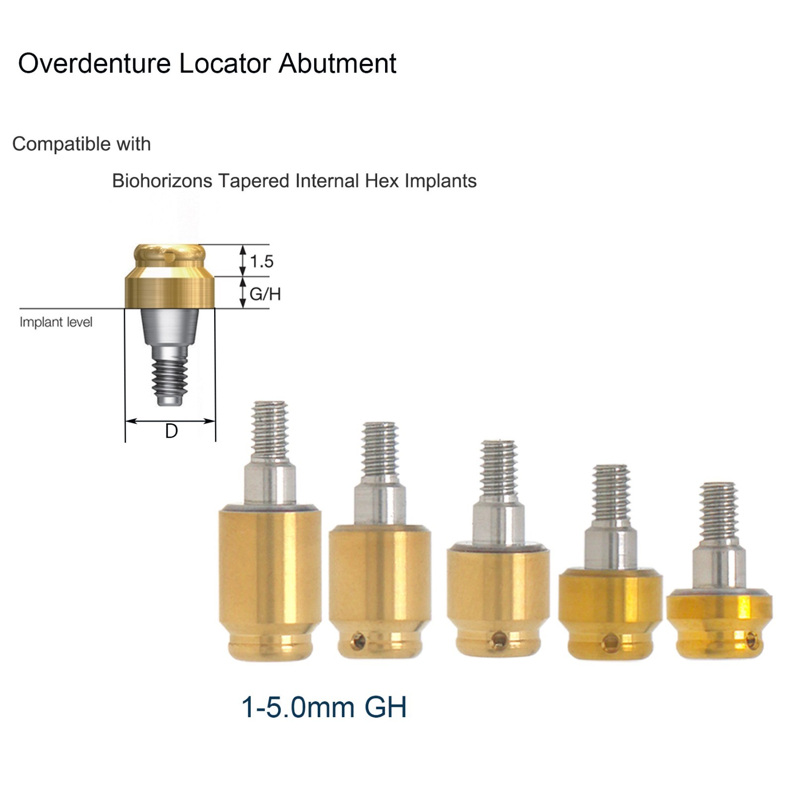 US Dental Locator abutment Overdentrue Male Caps Inserts Fits ALL Implant System