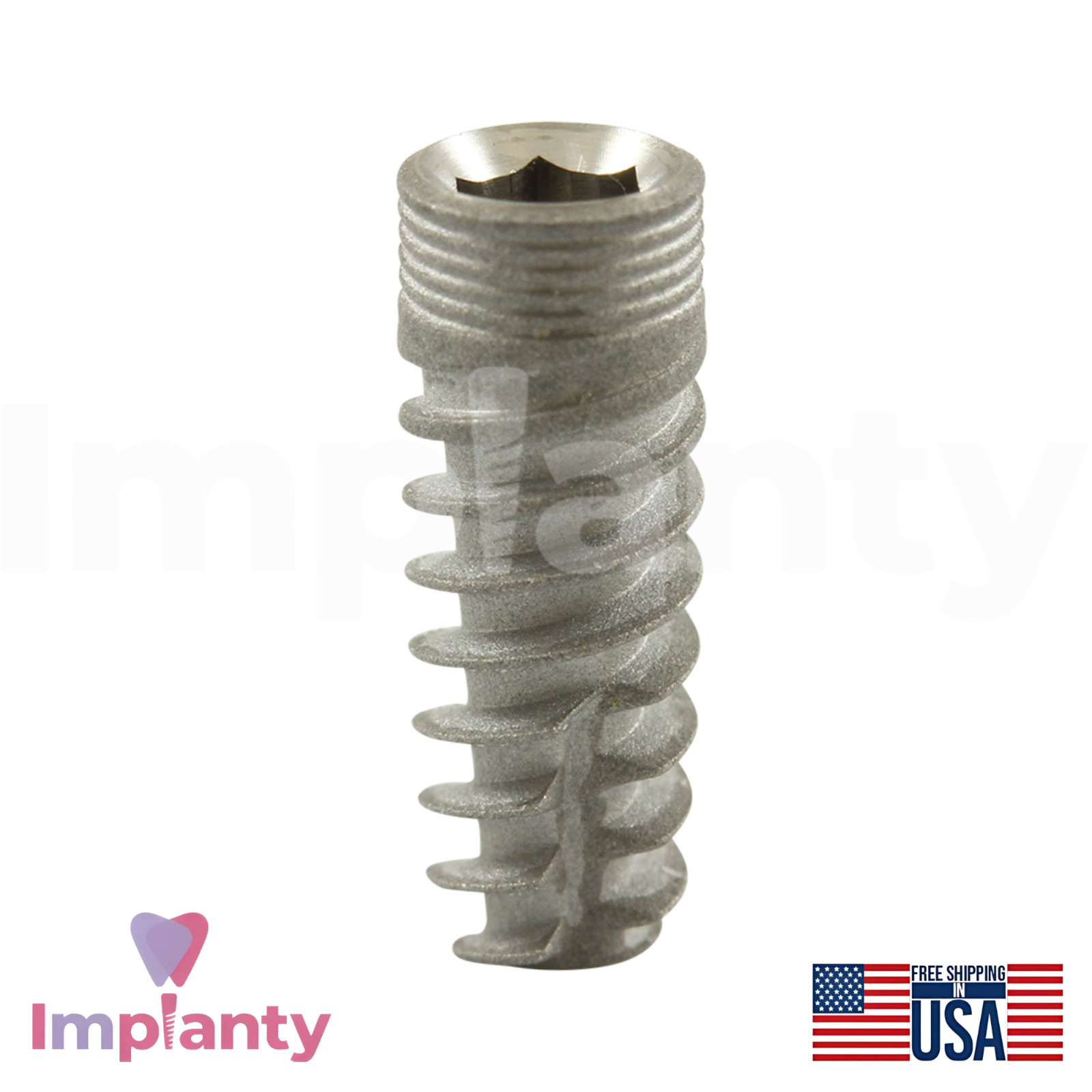 GDT MOR Spiral Dental Fixture Titanium Int Hex 2.42mm Connection SLA Surface