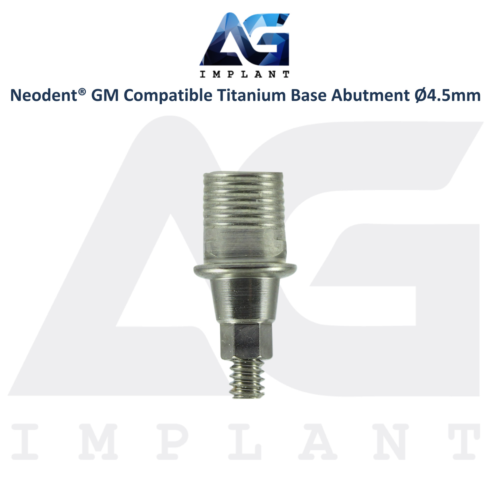 5 Titanium Base Prosthetic Ø4.5mm Neodent® GM Fixtures Compatible CAD/CAM