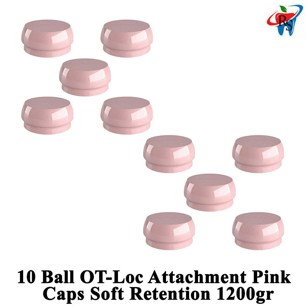 10pcs Dental Pink Silicone OT Loc Caps Soft Retention 1200gr