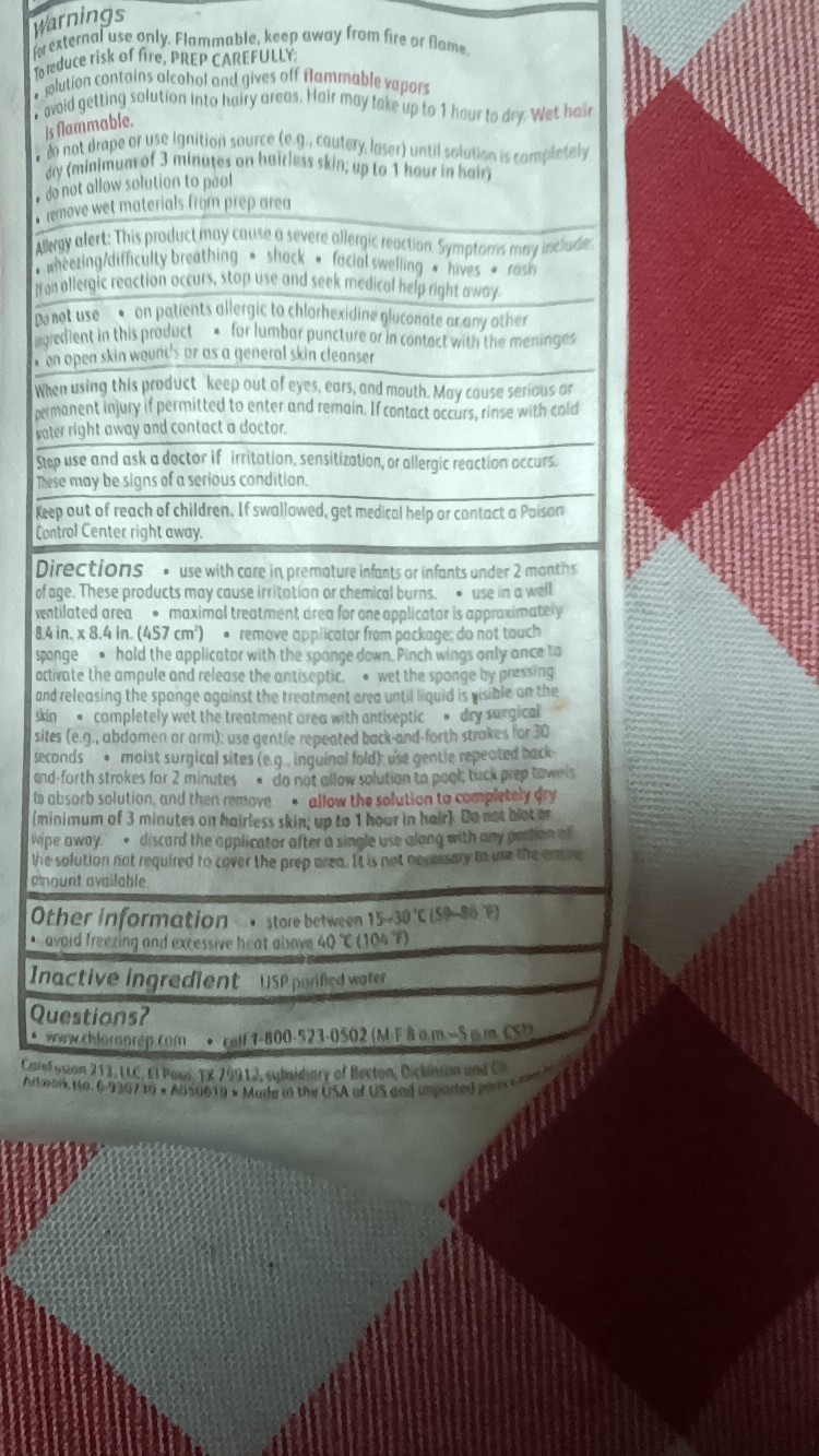 BD ChloraPrep Clear 10.5 mL Applicator Sterile Solution, MPN 930700