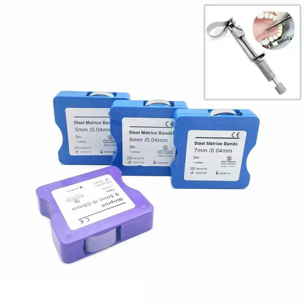 Dental Stainless Steel/Resin Light Cured Matrice Matrix Restoration Bands Strips