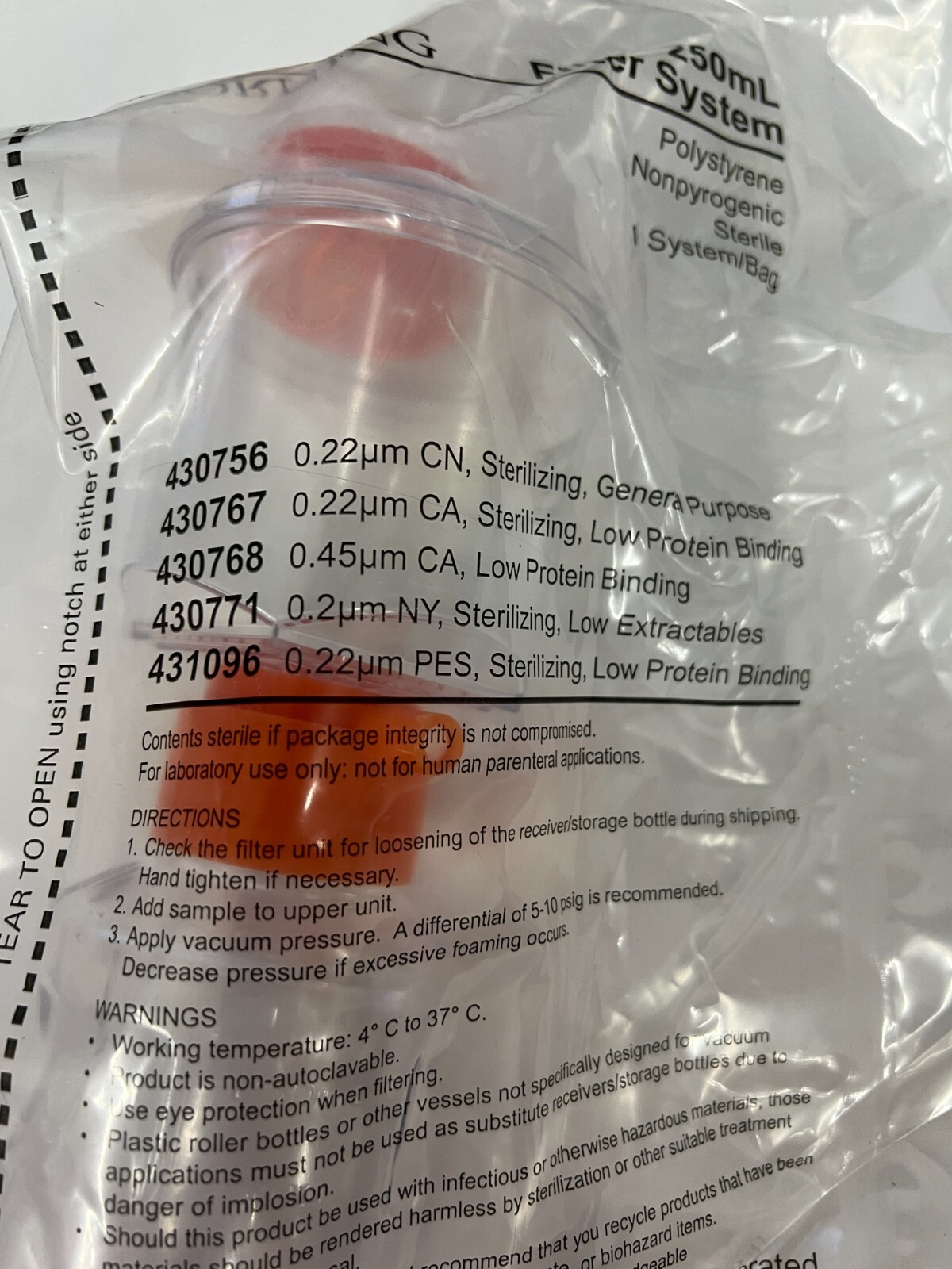 Corning 430767 0.22um CA 250 mL Filter System
