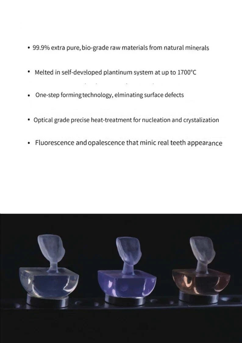 LT Dental Emax Glass Ceramic CAD CAM Blocks Lithium Disilicate CEREC 4pc/box