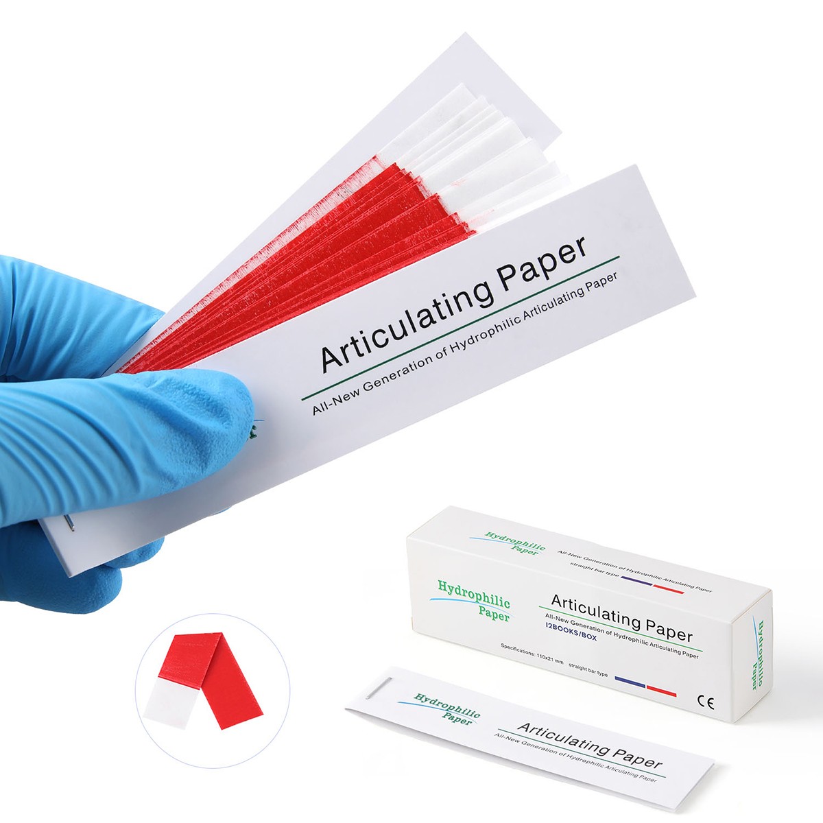 AZDENT Dental Articulating Paper Double Sided Articulating Strips Blue/Red