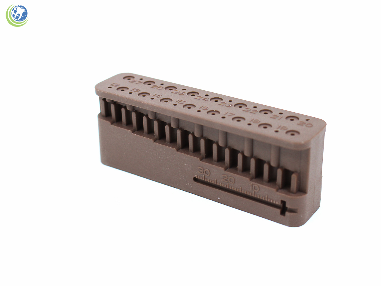 2 X Endo Measuring File Block Holder W/ Measuring Ruler Brown Autoclavable