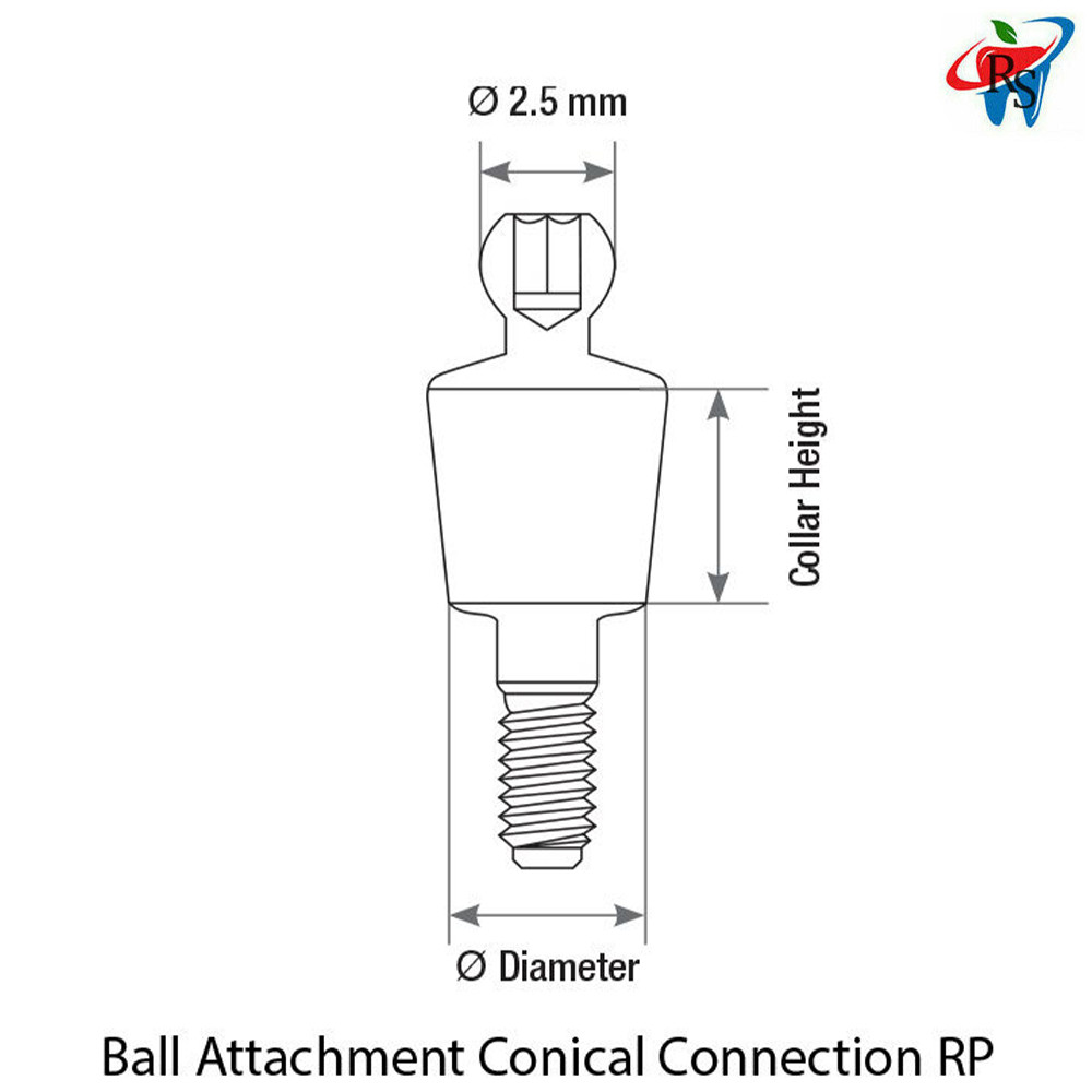 1x Kit Straight Ball Attachment Conical RP Extra Soft Silicone Metal Cap Ring