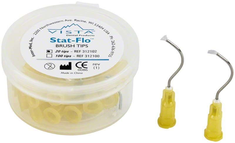 Stat-Flo Brush Tip 20 Brush Tips #312102 Hemostatic Pre-Bent Tips 19g