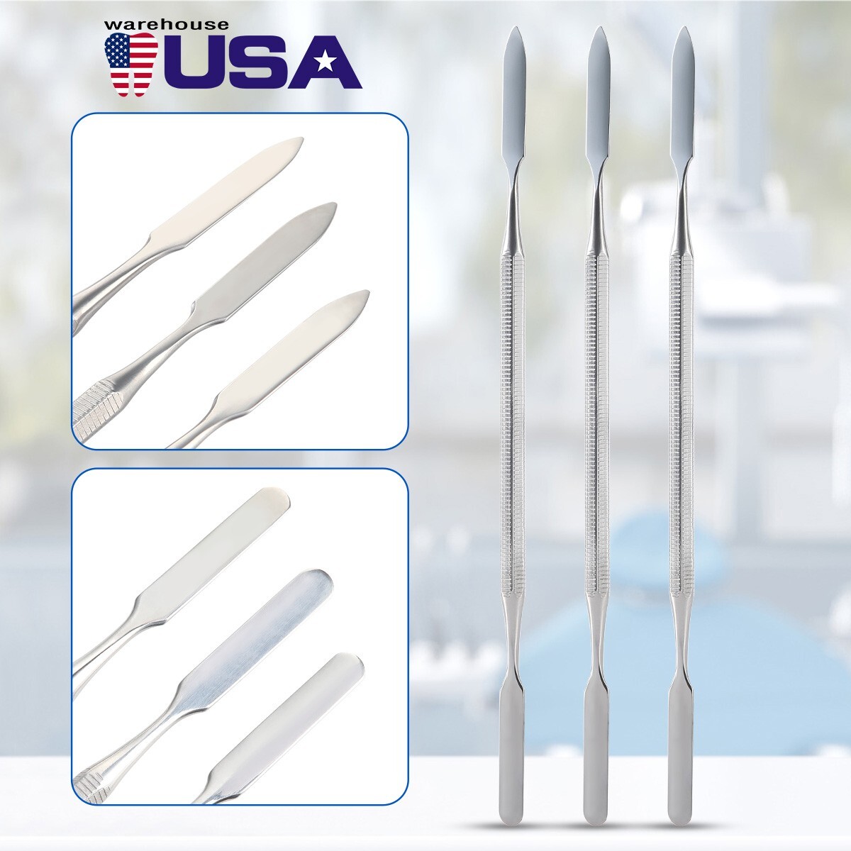 Dental Lab Carvers Stainless Steel Mixing Spatula Tool Double Ended Instrument