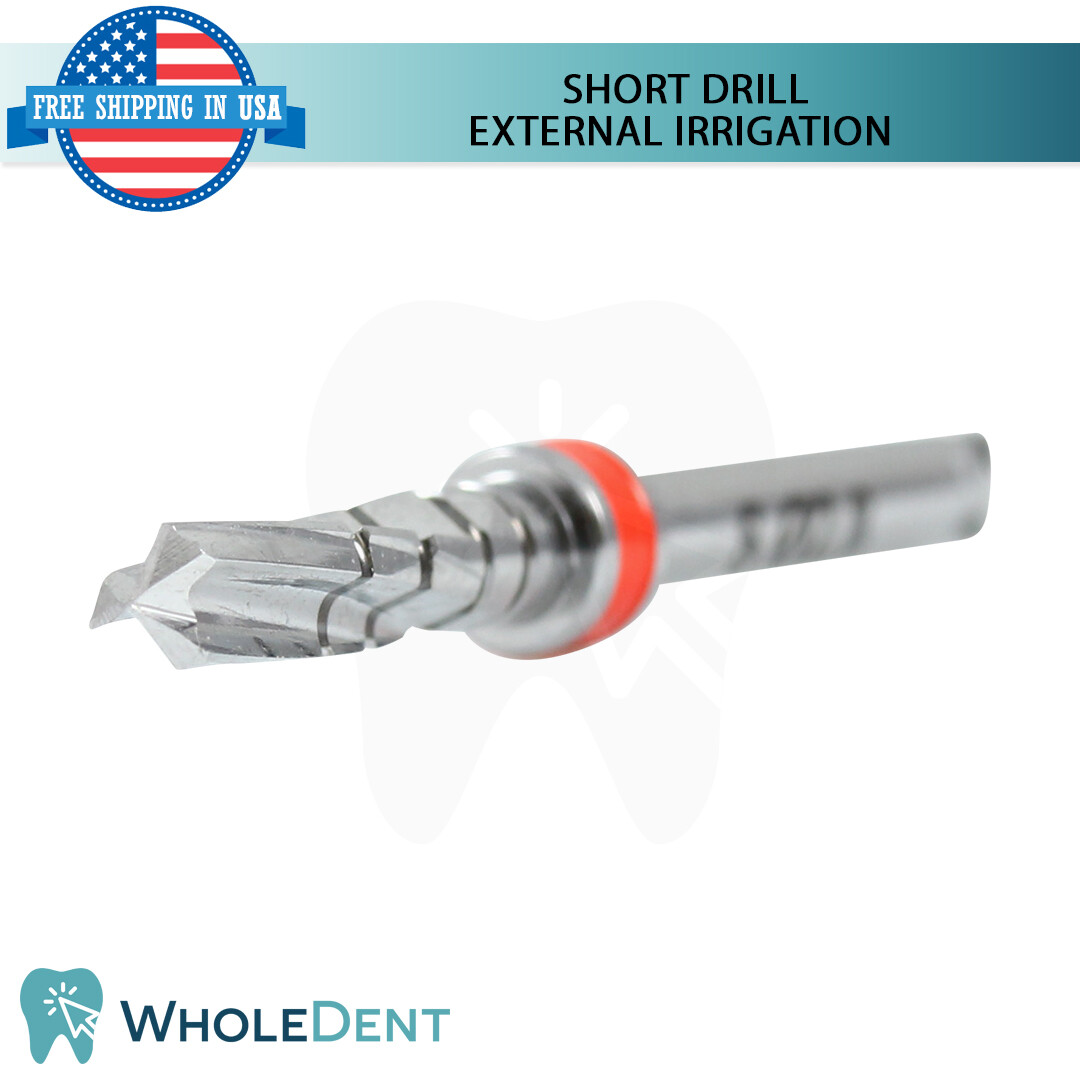Sur gical Short Cylindrical Drill External Irri gation Dental Im plant Tool