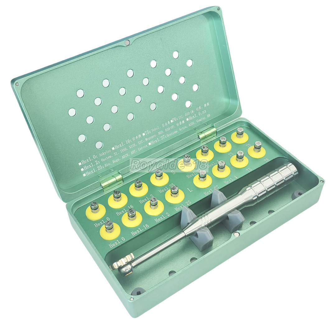 Dental Implan Screwdriver Tool Hand Torque Wrench Screw Metal Kit Hex T5/6 S/L