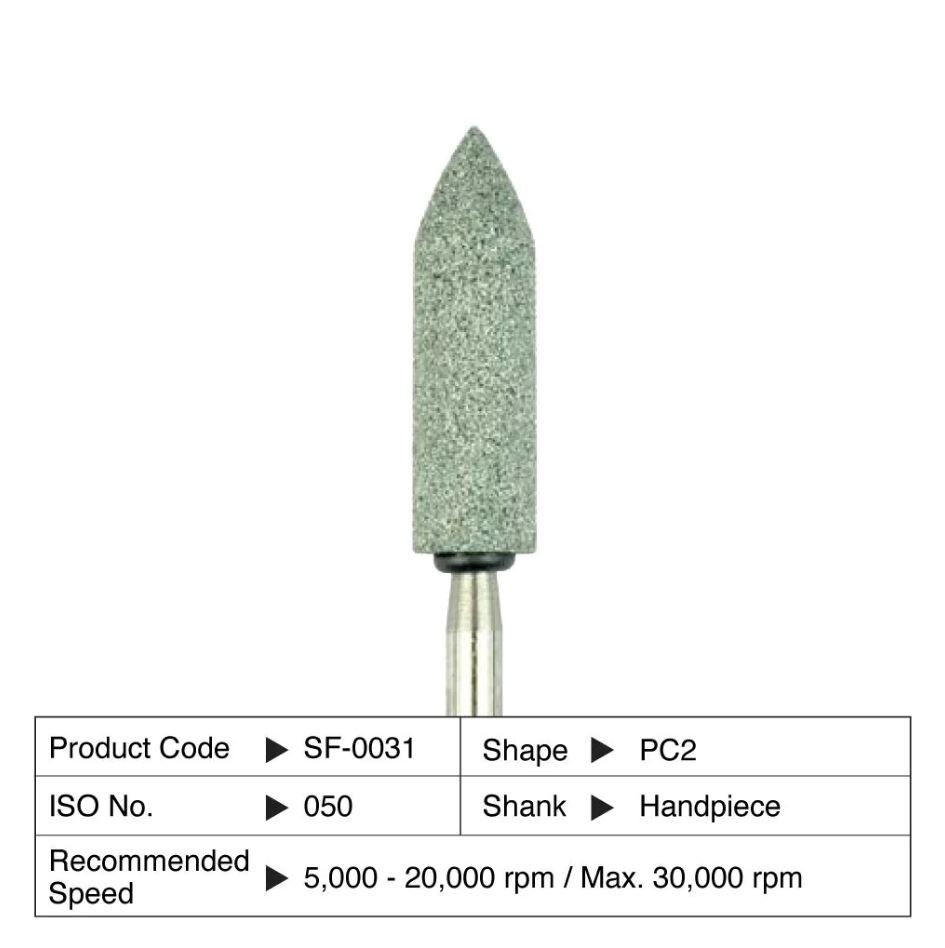 *12-Pieces* Shofu Dura-Green Stones Shape PC2 Shank H P 0031
