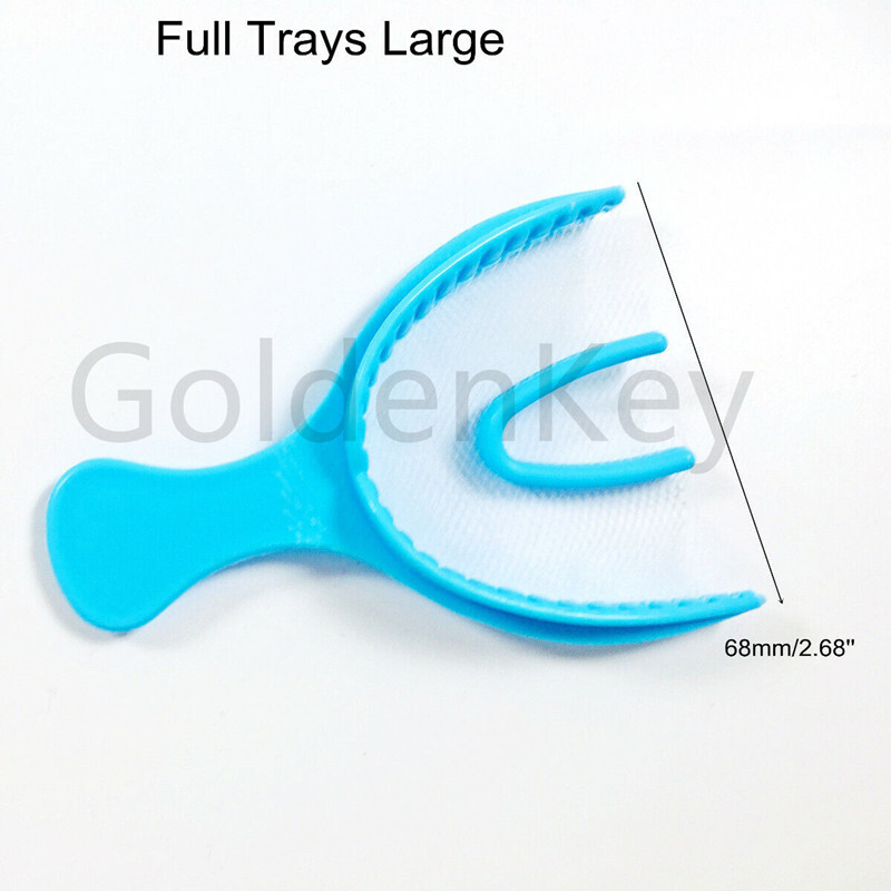 Dental Disposable Trays Impression Bite Registration White Blue Tray Net Mesh