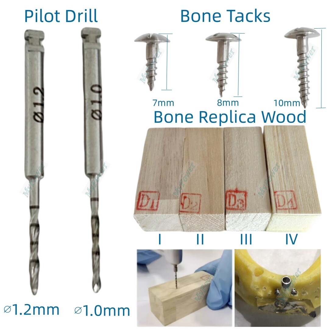 Dental GBR Pilot Drill Lance Drills/Bone Tenting Screws/Bone Replica Wood Blocks
