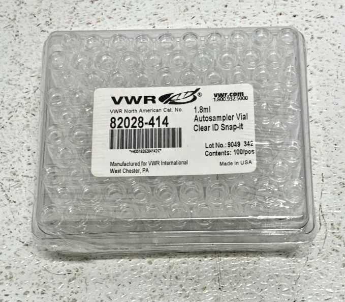 NEW Lot of 7 Packs VWR 82028-414 Autosampler Vial Clear ID Snap-It 1.8ml 100/PK