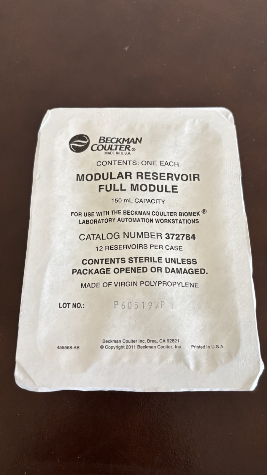 Beckman Coulter Biomek Modular Reservoir 150mL CAT #372784. 12 In Case