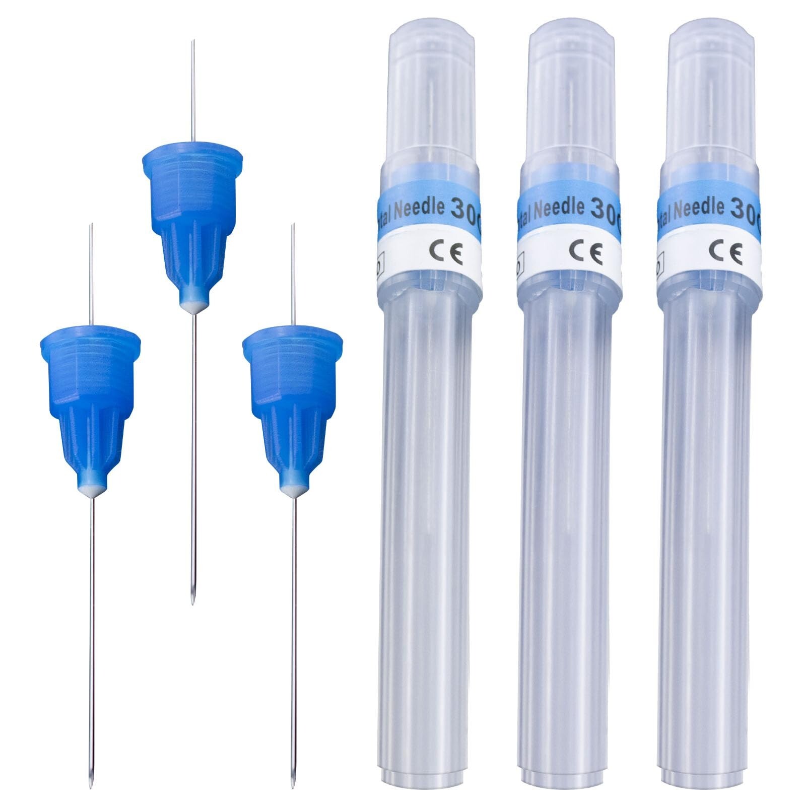 Dental Grade Plastic Hub Needles Disposable Self-Threading Tri-Bevel Point