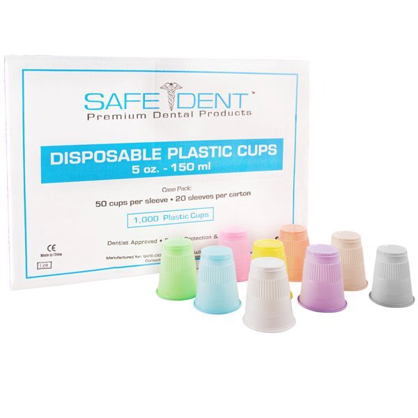 Safe-Dent Gray 5 oz. Plastic Cups, Ribbed Design, Case of 1000 (50 Cup Capacity)