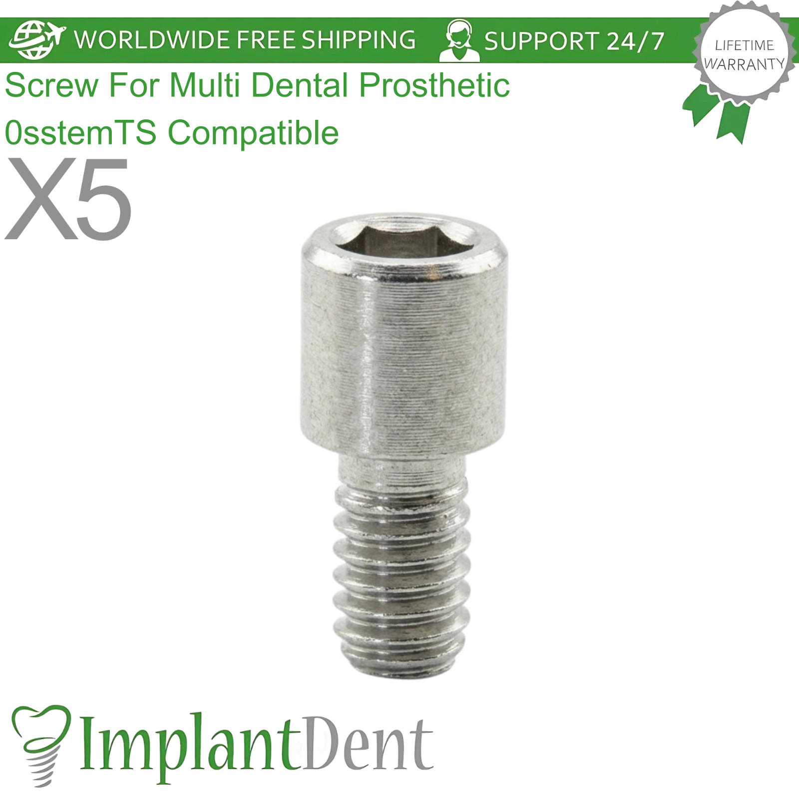 X5 Screw For Multi Dental Prosthetic 0sstemTS Compatible Ø4.8mm Diameter