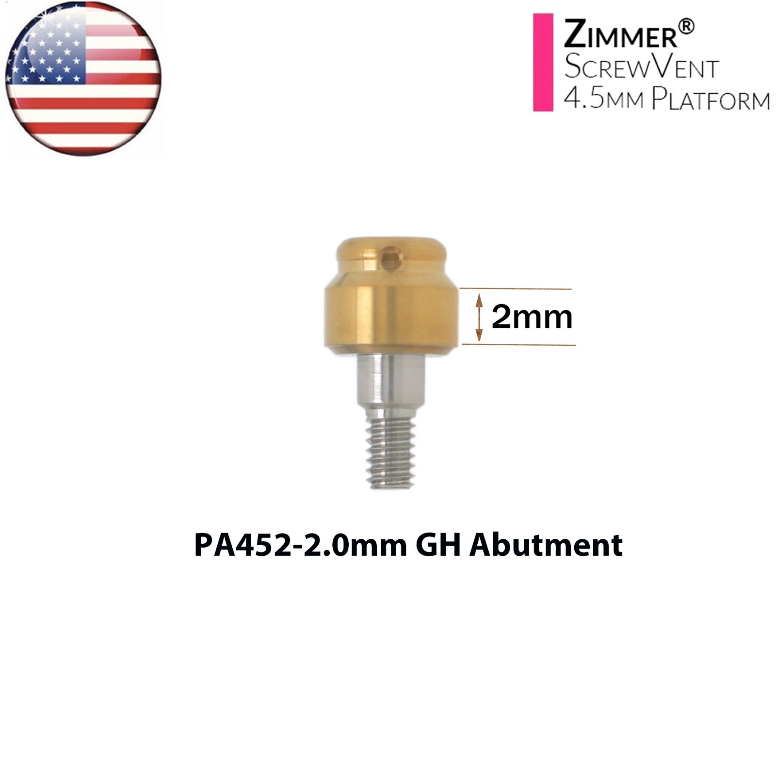 US Overdenture Locator Abutments For ZIMMER Screw-Vent 3.5/4.5mm BEGO MIS Adin
