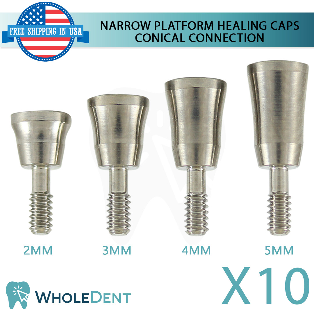 10x NP Conical Connection Healing Caps Ø3.8 Titanium Dental Abutment Instrument