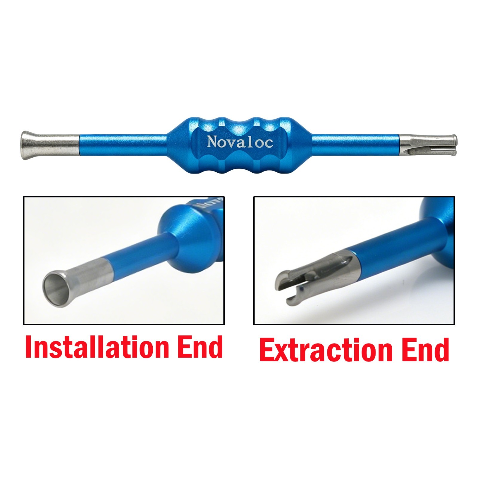 Dental Retention Inserts Peek Caps Kit &Mounting and Demounting Tool for Novaloc