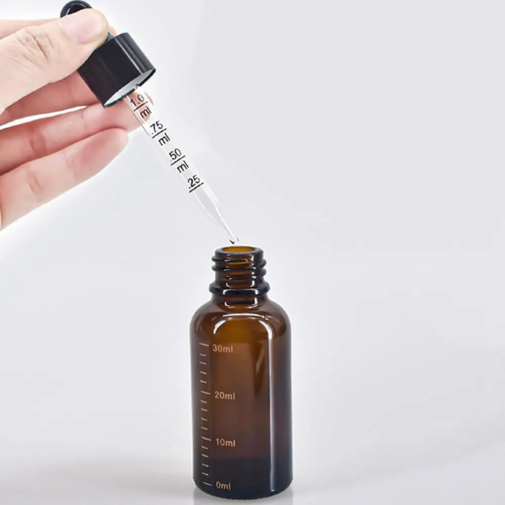 5ml-100ml Empty Dropper Bottle with Scale Reagent Eye Drop Amber Glass Aromather