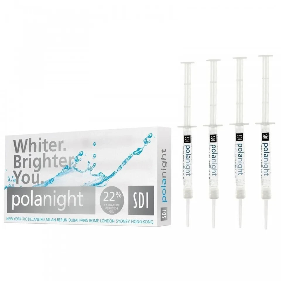 SDI Pola Night Kit Dental Tooth White ning Ble ach Kit 4 X 3gm Syr Free Shipping