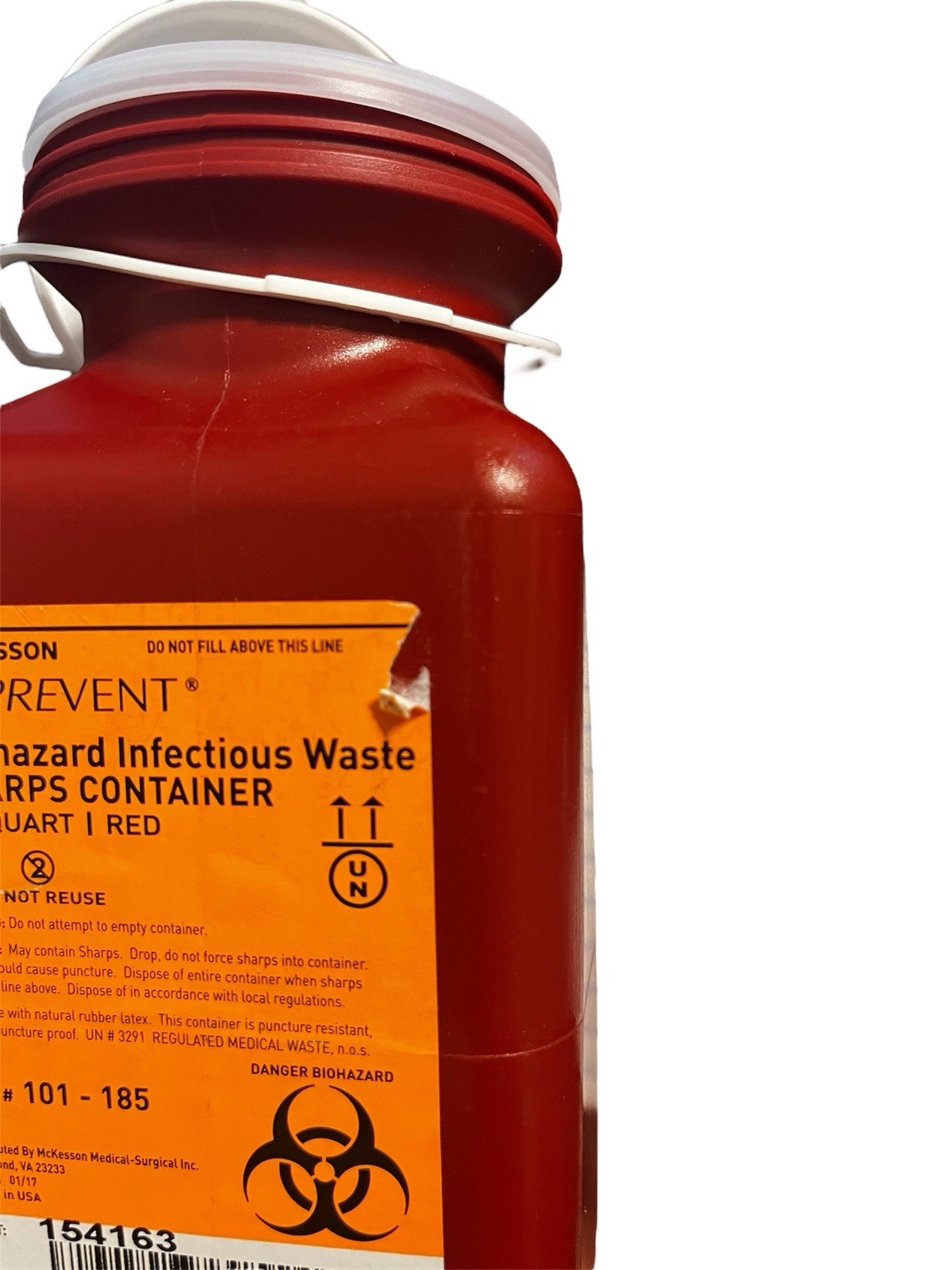 Lot Of 10 New Sharps Container McKesson Prevent Medical 1.7 Quart, Red
