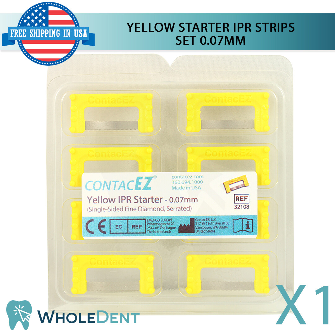 ContacEZ Yellow Starter IPR 8 Strips Dental Orthodontic Interproximal Reduction