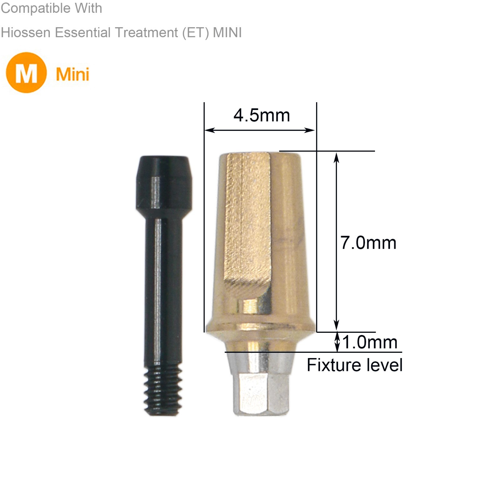 Dental Mini Straight Transfer Abutment for Hiossen OSSTEM with Screw Dia 4.5mm