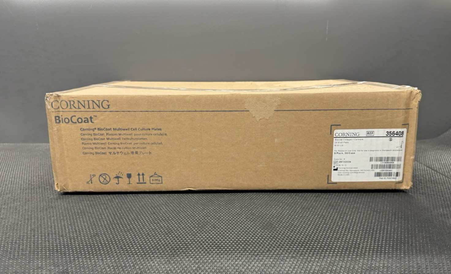 Corning BioCoat 356408 24 Well Plate w/Lid, 5 Per Pack/9 Packs, Exp. 2028-10-12