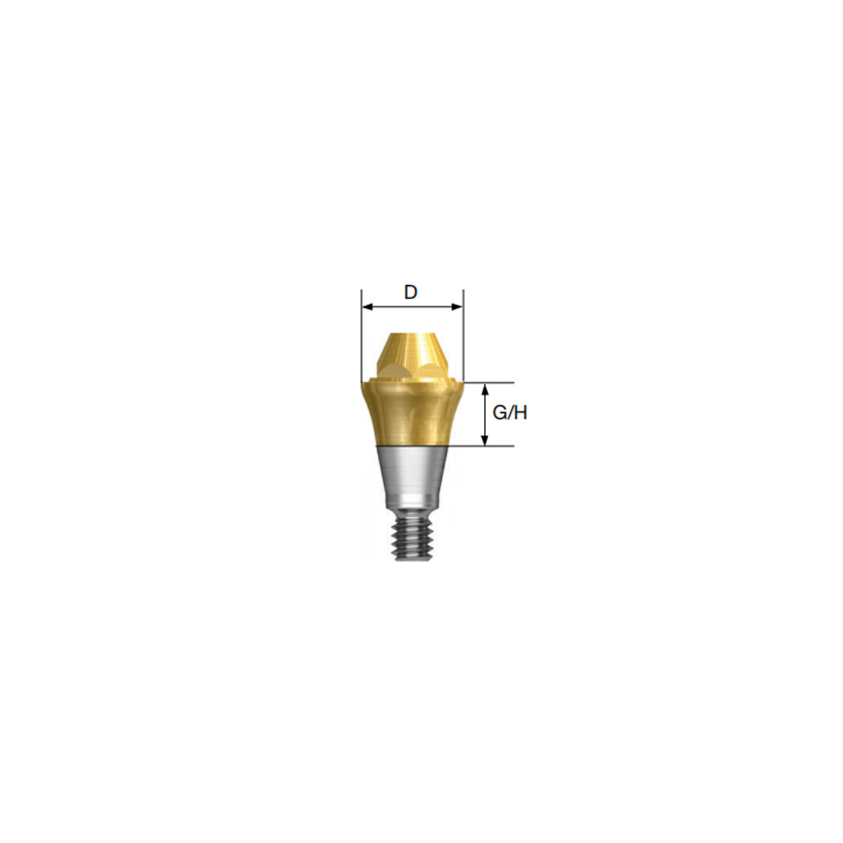 Dental multi unit straight abutment D4.8 MU for bridge work fits Hiossen Osstem