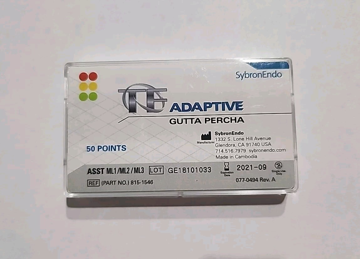 Endodontic TF Adaptive Gutta Percha Points different variations by Kerr 50/Pk
