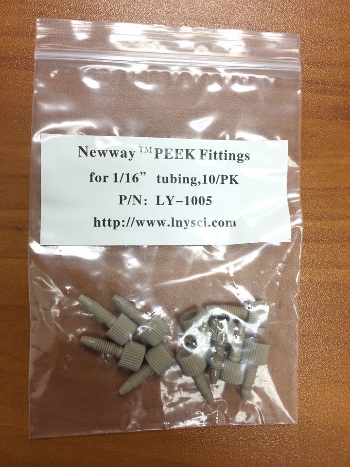 PEEK Fittings for 1/16″ tubing 10 /pk,forFor Agilent Shimadzu HPLC , LY-1005