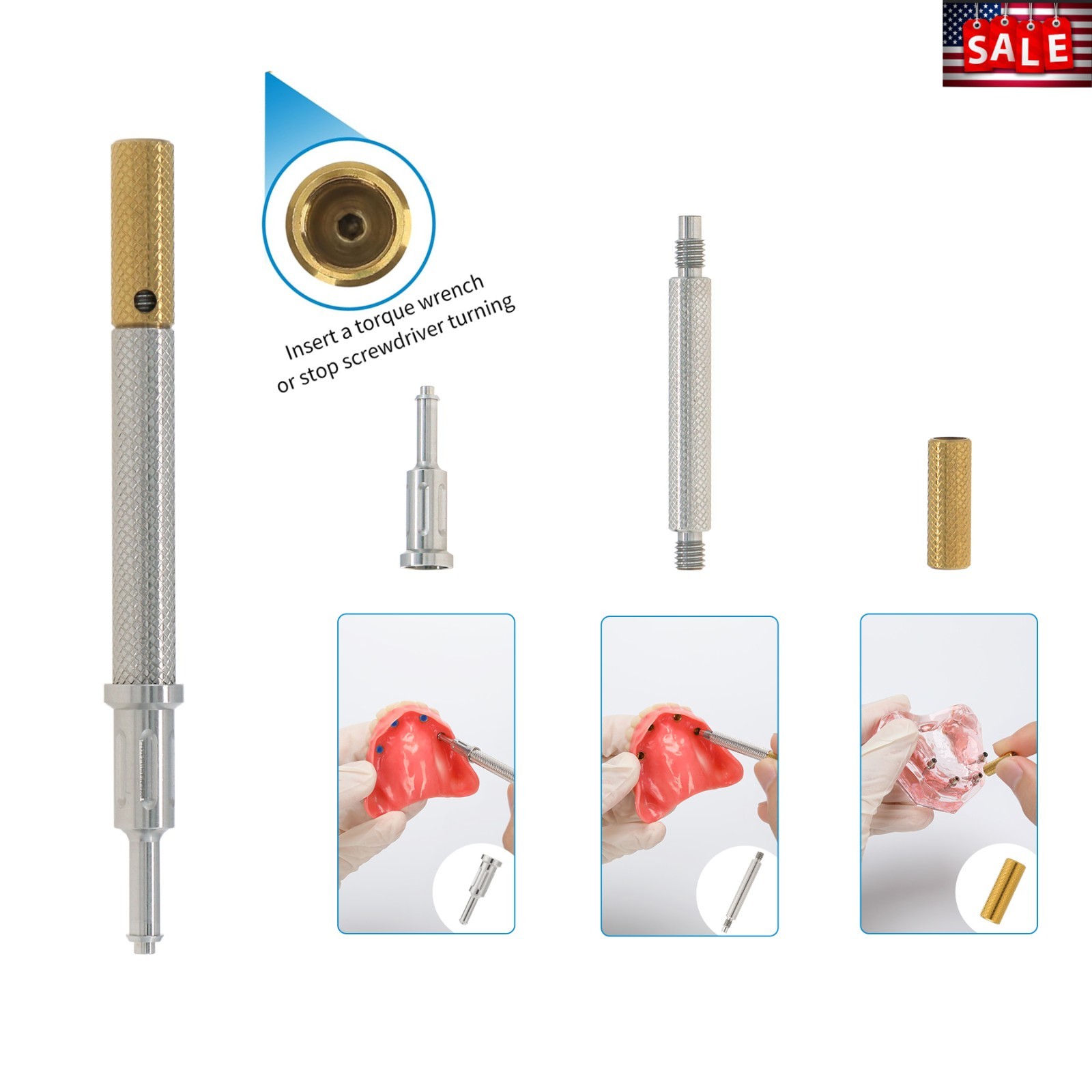 HIOSSEN ET II/III SA Locator Legacy Abutment PEEK Cap & 3-in-1 Tool S/M Platform