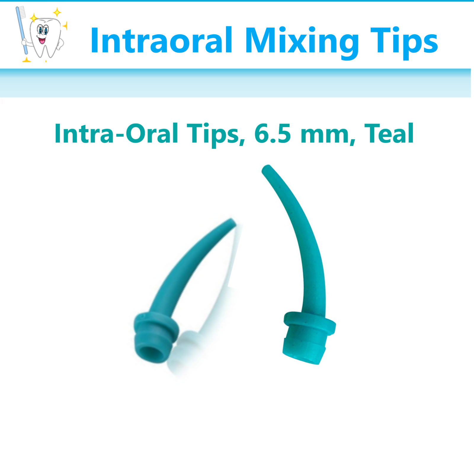 Dental Intra Oral Impression Mixing Tips 6.5 mm, Teal IntraOral Delivery Tip