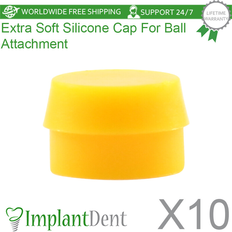 10x Dental Extra Soft Silicone Cap Insert For Ball Overdenture Attachment 500g