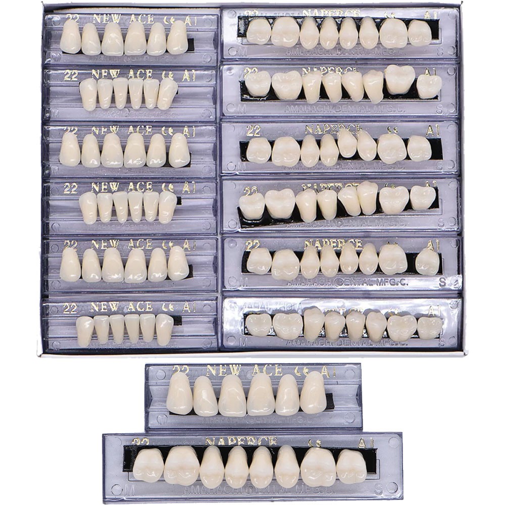 10 Boxes Dental Acrylic Resin Denture 22# A1 Full Sets Teeth Upper Lower Shade
